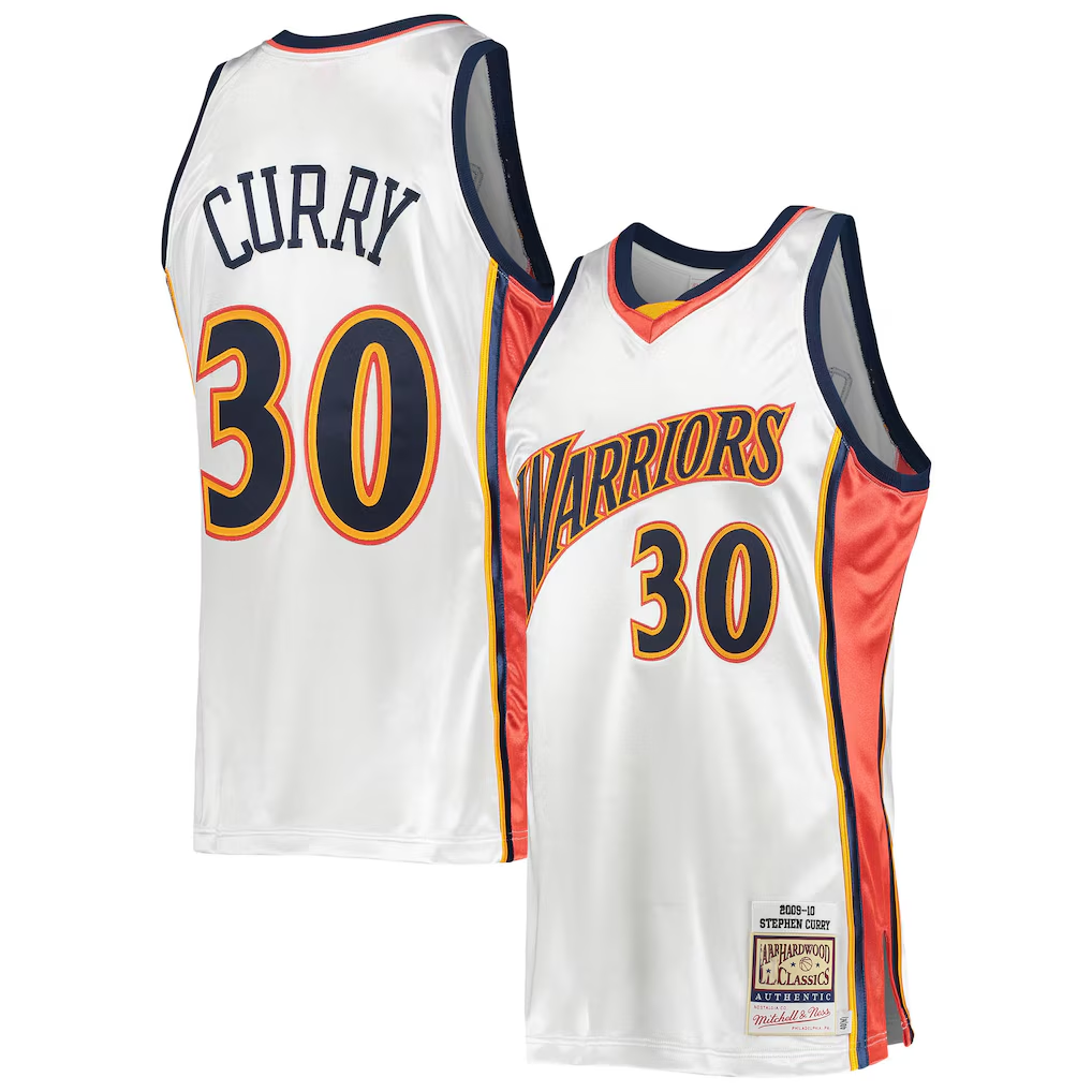Ldoa G.State Warriors #30 Stephen Curry Mitchell & Ness White 200910 Hardwood Classics Authentic Jerseys