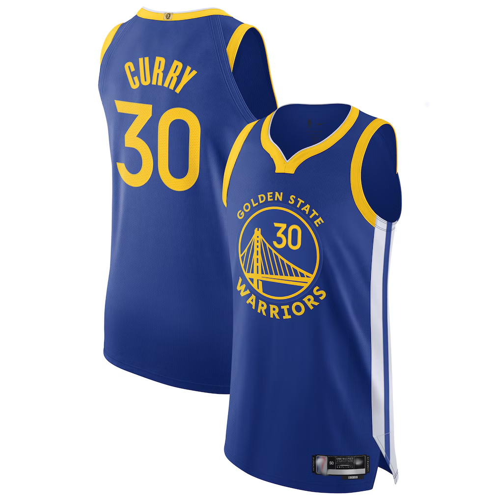 Ldoa G.State Warriors #30 Stephen Curry Royal Authentic Jerseys - Icon Edition