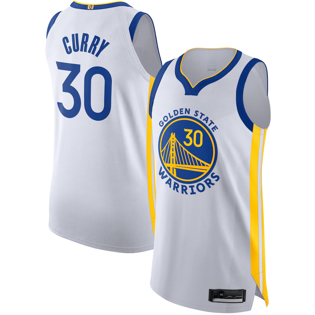 Ldoa G.State Warriors #30 Stephen Curry White Authentic Jerseys - Association Edition