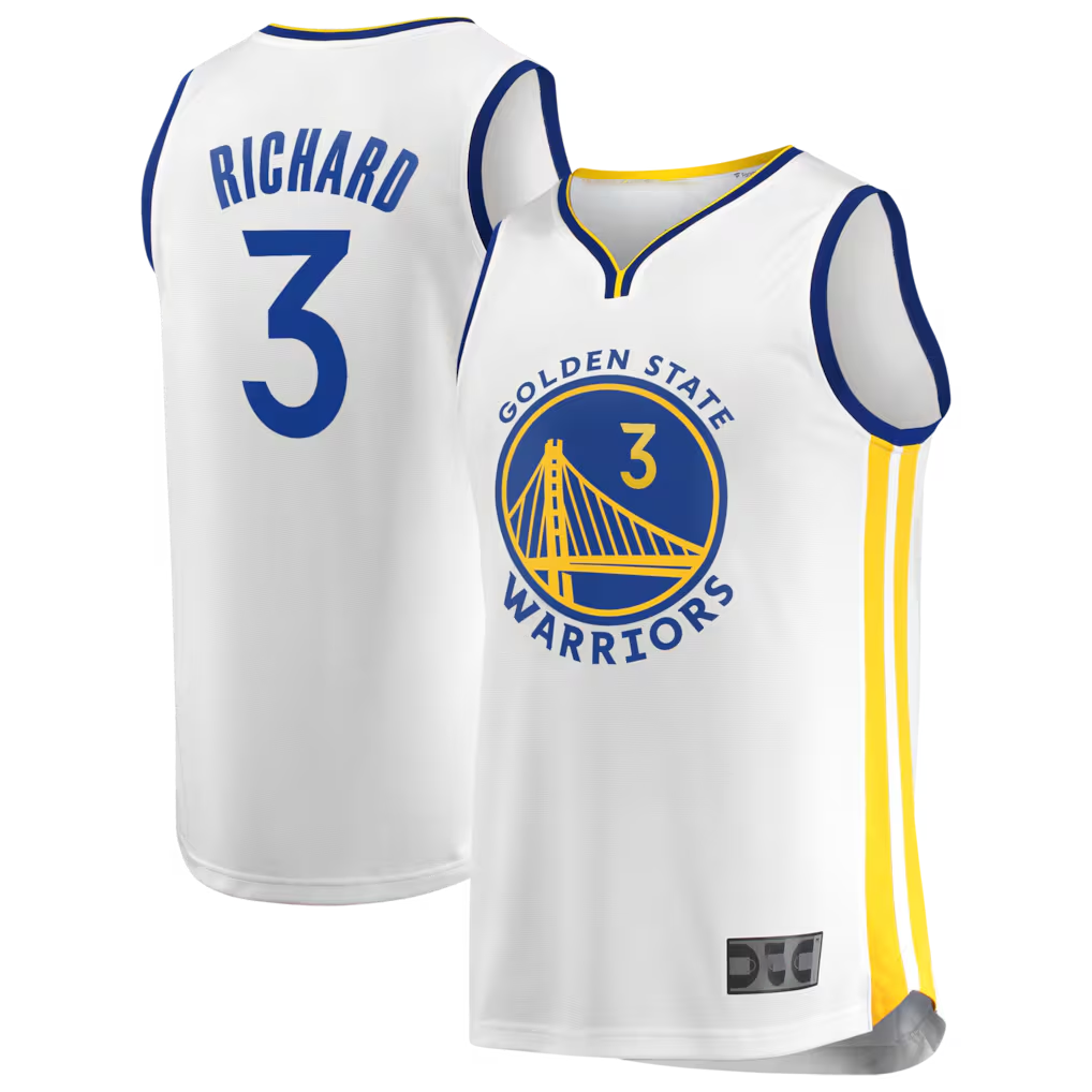 Ldoa G.State Warriors #3 Will Richard White Fast Break Replica Player Jerseys - Association Edition