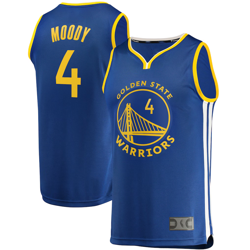 Ldoa G.State Warriors #4 Moses Moody Royal Fast Break Replica Jerseys - Icon Edition