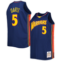 Ldoa G.State Warriors #5 Baron Davis Mitchell & Ness Navy Big & Tall Hardwood Classics 200607 Swingman Jerseys