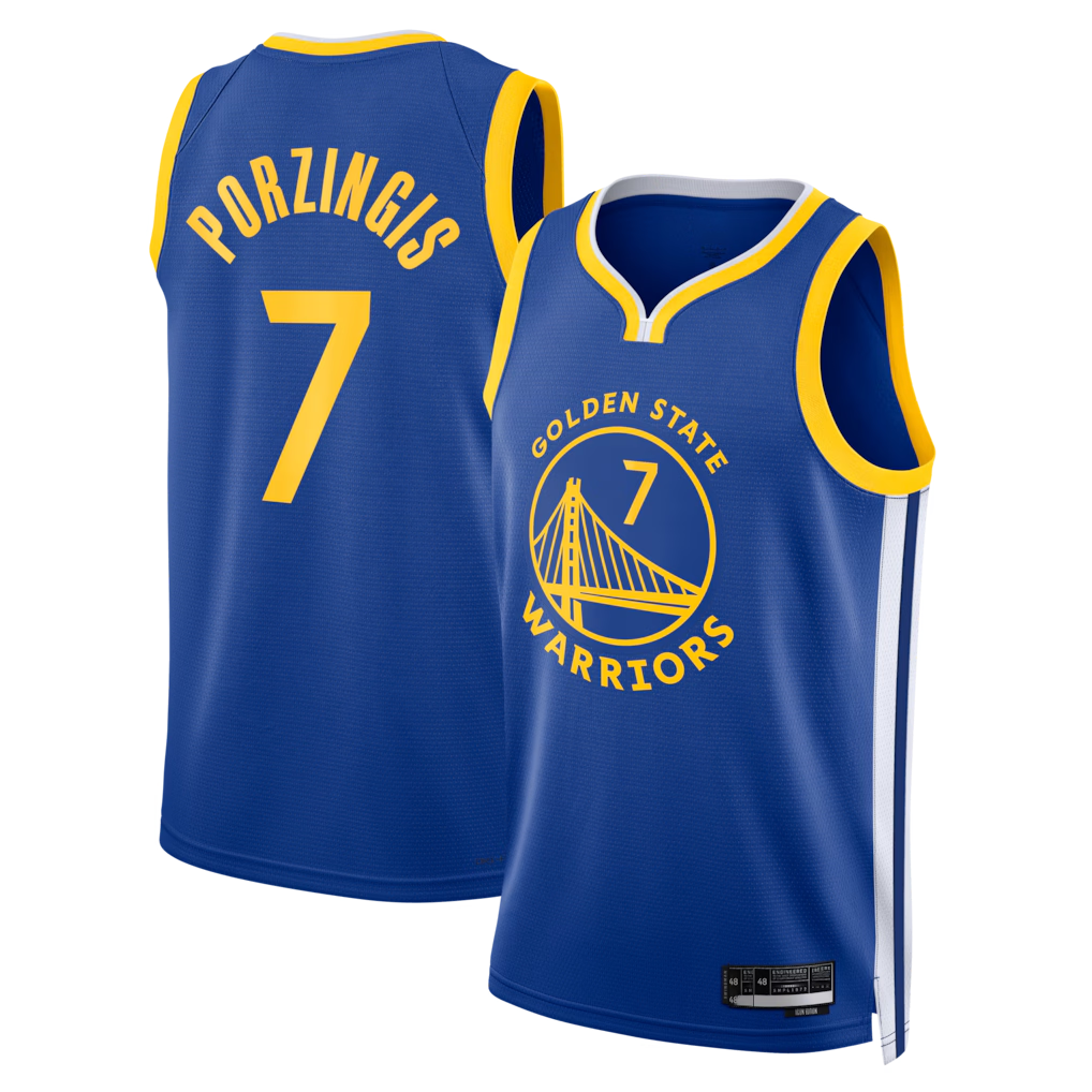 Ldoa G.State Warriors #7 Kristaps Porzi??is Royal Swingman Jerseys - Icon Edition