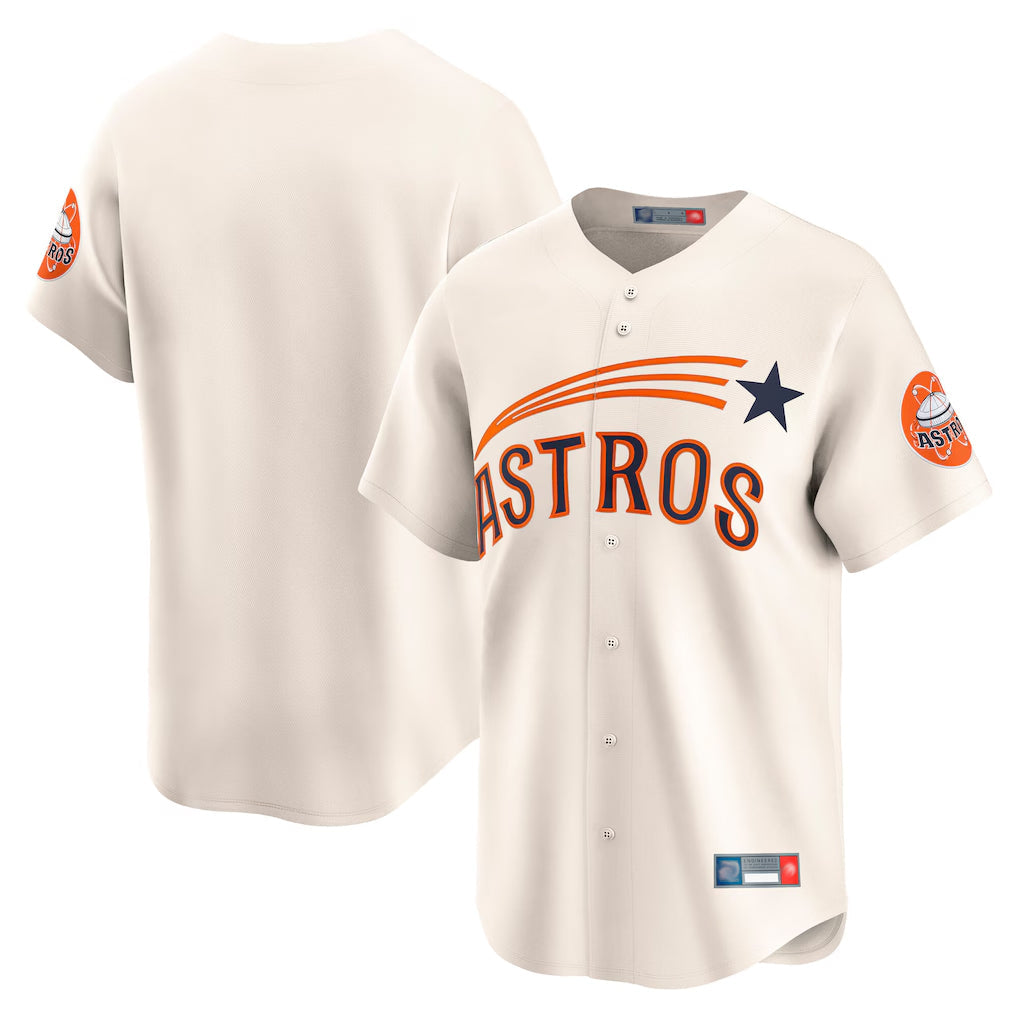 Ldoa H.Astros Cream Throwback Cooperstown Collection Limited Blank Player Stitched Jerseys