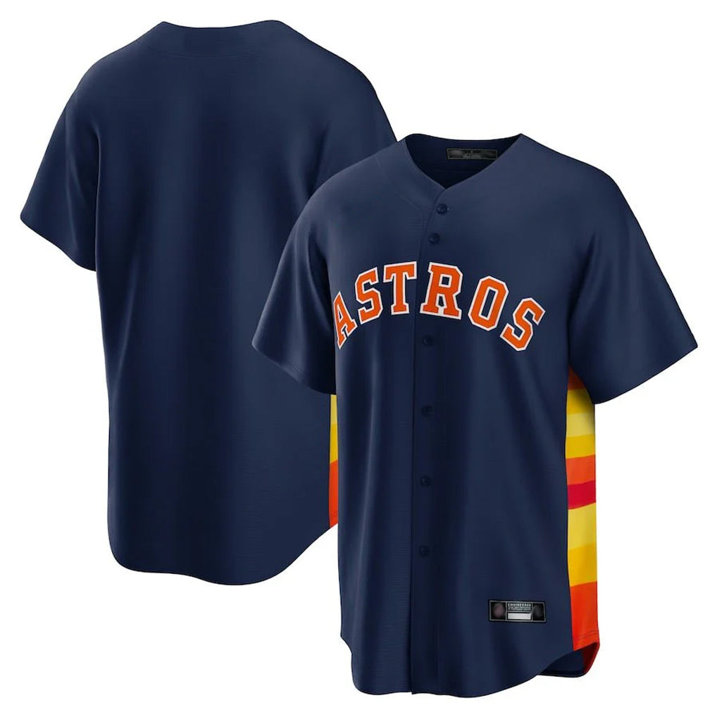 Ldoa H.Astros Navy Home Game Blank Player Stitched Jerseys