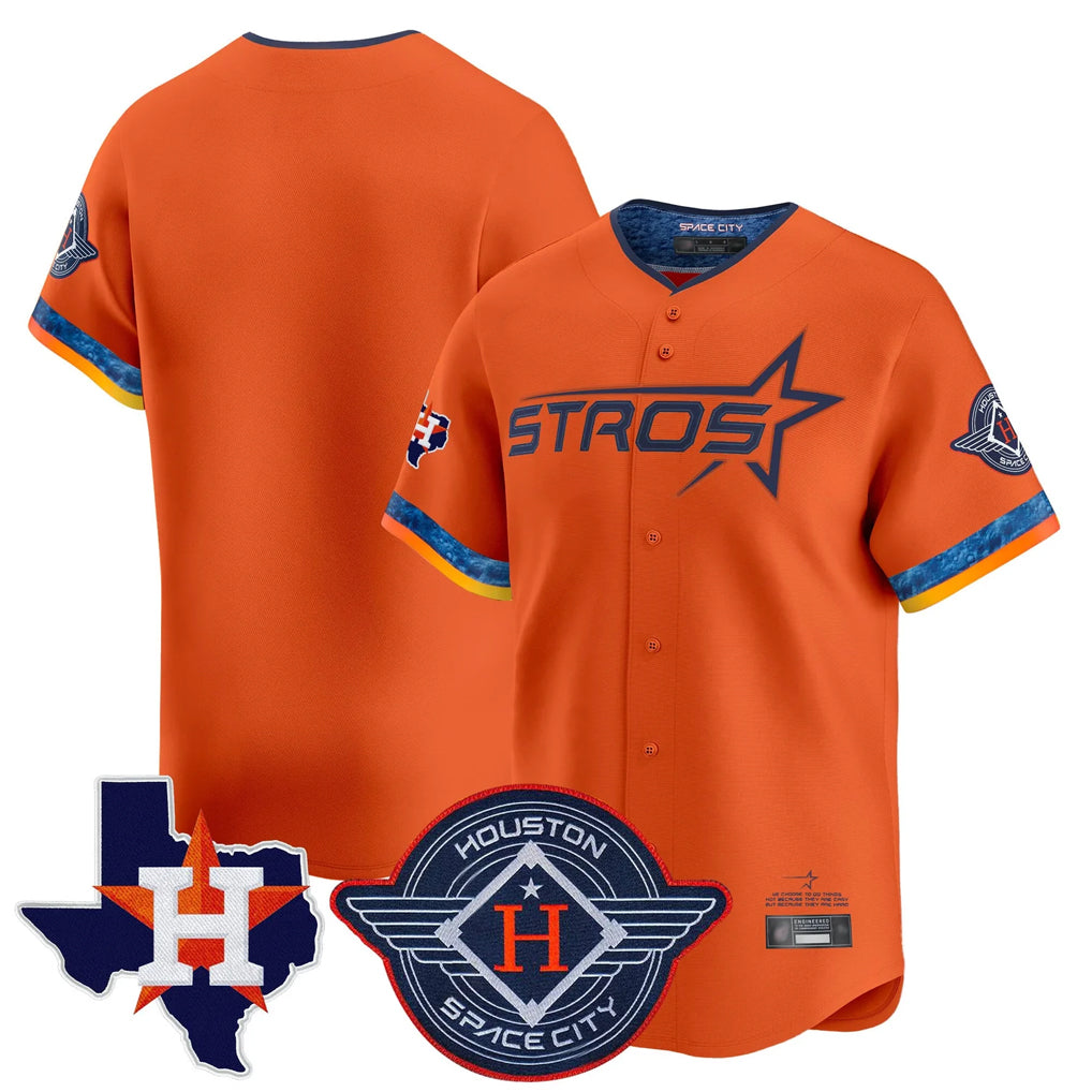 Ldoa H.Astros Orange City Connect Texas Patch Vapor Premier Blank Player Limited Home Stitched Jerseys