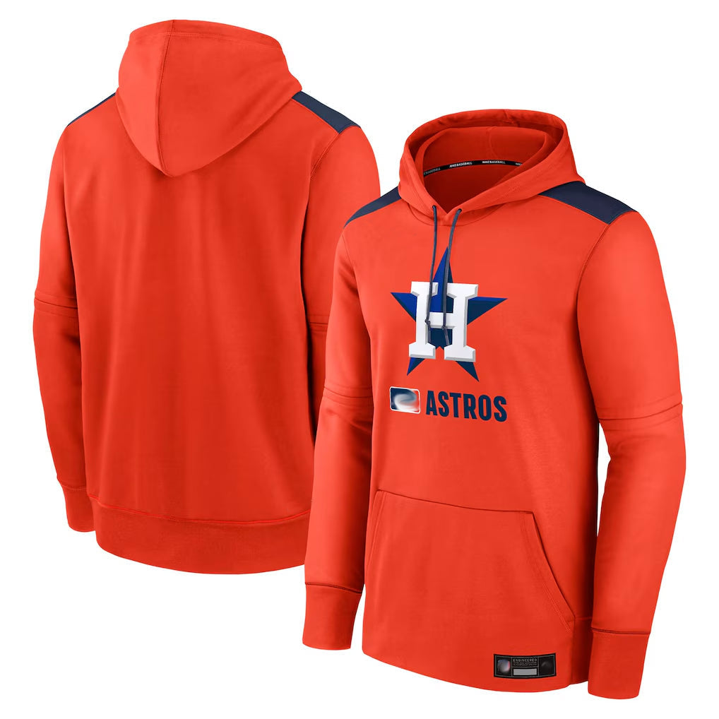 Ldoa H.Astros Orange Club Fleece Pullover Hoodie Blank Player Stitched Jerseys