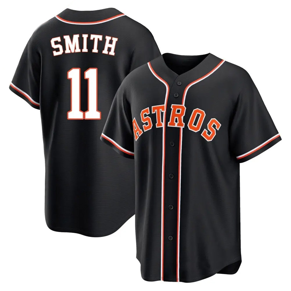 Ldoa H.Astros #11 Cam Smith Player Black Fashion Out Home Game Stitched Jerseys