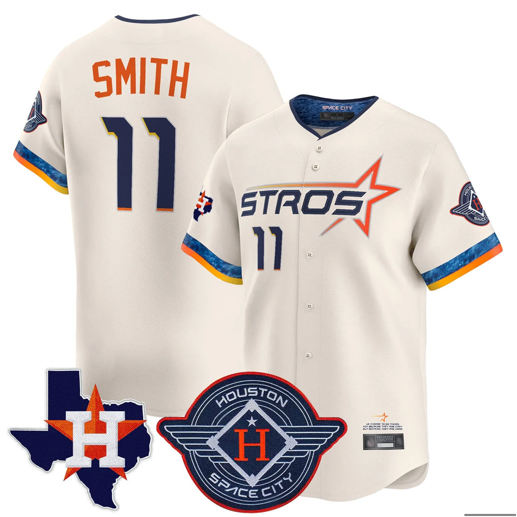 Ldoa H.Astros #11 Cam Smith Player Cream City Connect Texas Patch Vapor Premier Limited Home Stitched Jerseys