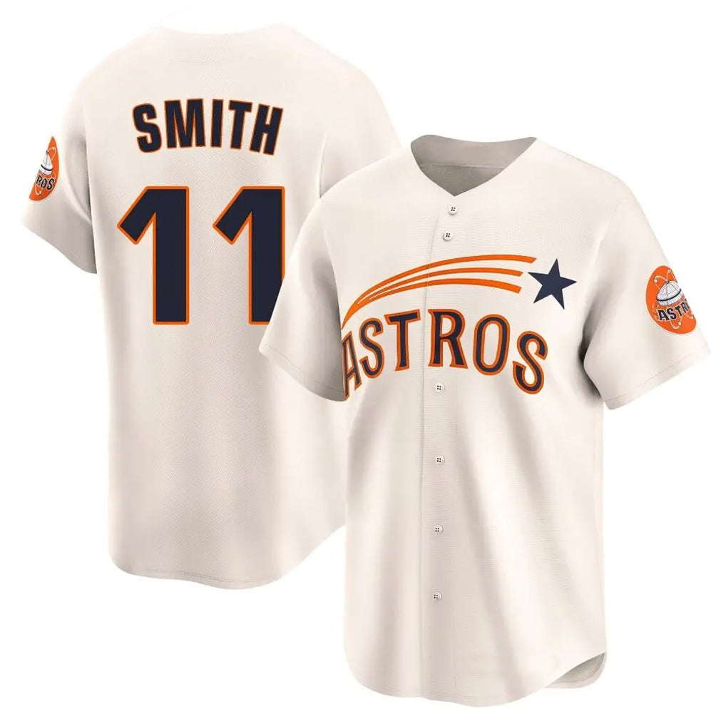 Ldoa H.Astros #11 Cam Smith Player Cream Throwback Cooperstown Collection Limited Stitched Jerseys