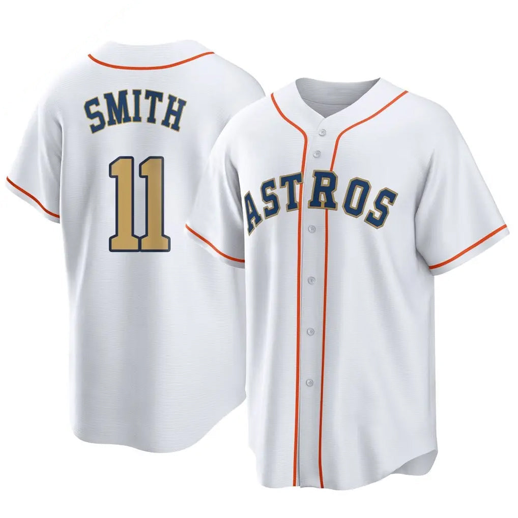 Ldoa H.Astros #11 Cam Smith Player Gold Collection Game Home Stitched Jerseys