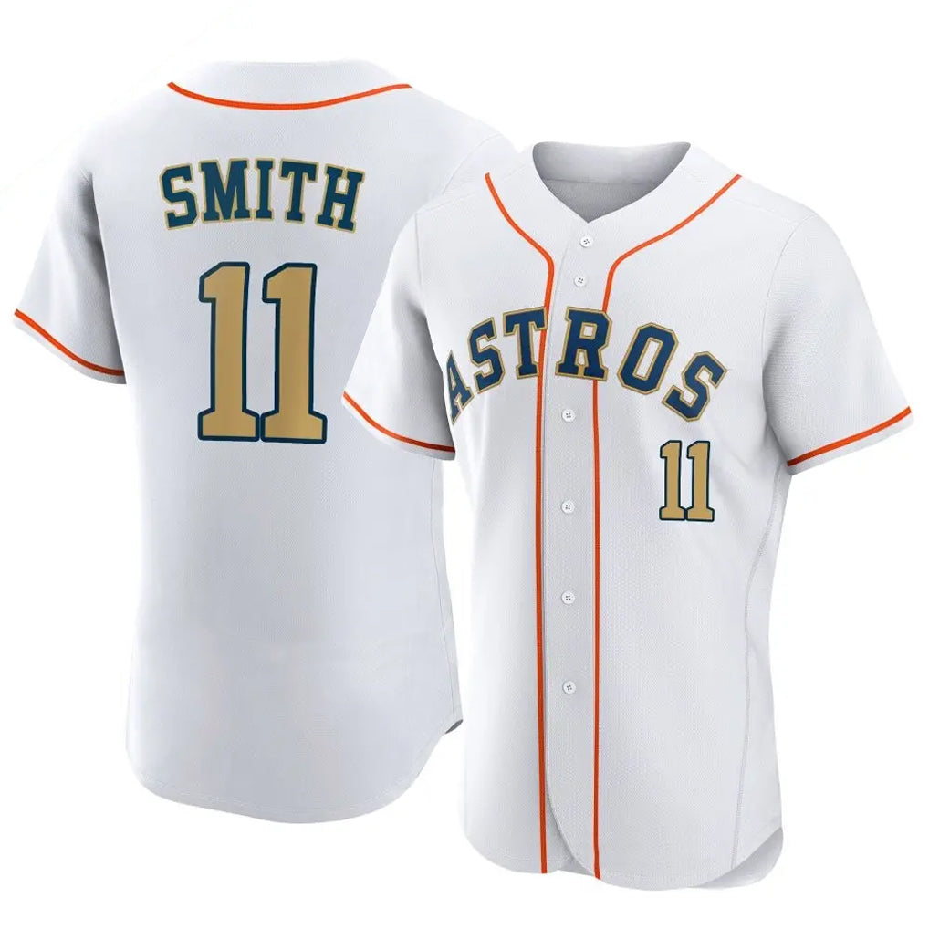 Ldoa H.Astros #11 Cam Smith Player Gold Collection Limited Elite Home Stitched Jerseys