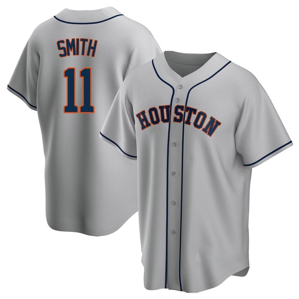 Ldoa H.Astros #11 Cam Smith Player Gray Home Game Stitched Jerseys