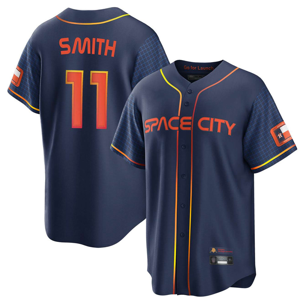 Ldoa H.Astros #11 Cam Smith Player Navy City Connect Home Game Stitched Jerseys