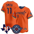 Ldoa H.Astros #11 Cam Smith Player Orange City Connect Texas Patch Vapor Premier Limited Home Stitched Jerseys