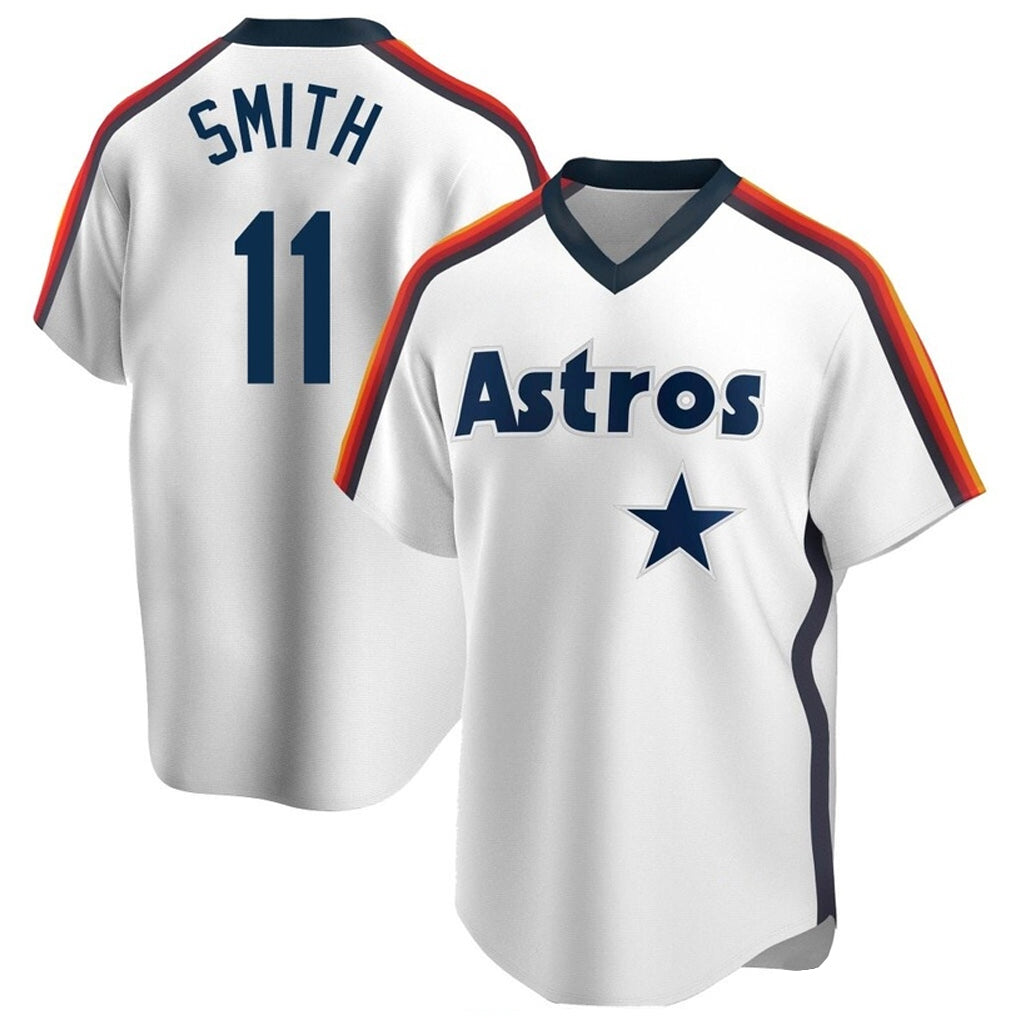 Ldoa H.Astros #11 Cam Smith Player White Cooperstown Collection T-shirt Stitched Jerseys