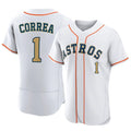 Ldoa H.Astros #1 Carlos Correa Player Gold Collection Limited Elite Home Stitched Jerseys