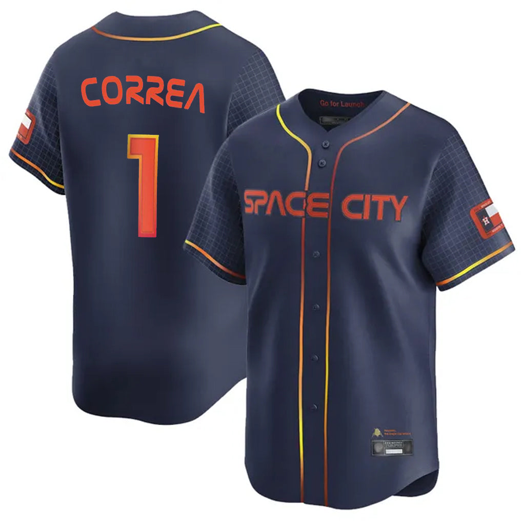 Ldoa H.Astros #1 Carlos Correa Player Navy City Connect Home Limited Stitched Jerseys