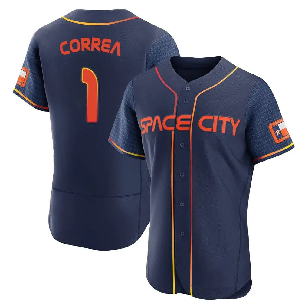 Ldoa H.Astros #1 Carlos Correa Player Navy City Connect Limited Elite Home Stitched Jerseys