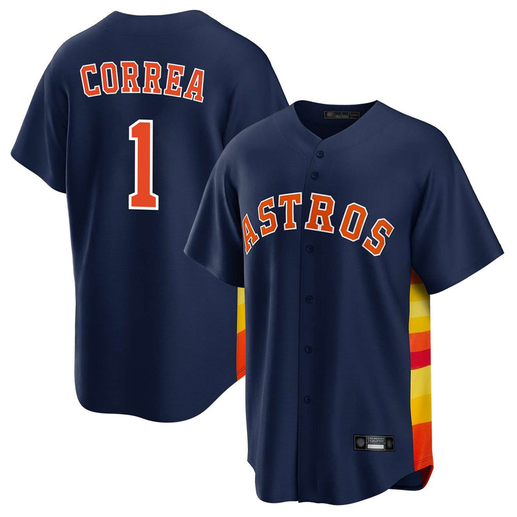 Ldoa H.Astros #1 Carlos Correa Player Navy Home Game Stitched Jerseys