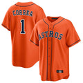 Ldoa H.Astros #1 Carlos Correa Player Orange Home Game Stitched Jerseys