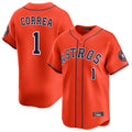 Ldoa H.Astros #1 Carlos Correa Player Orange Home Limited Stitched Jerseys