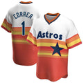 Ldoa H.Astros #1 Carlos Correa Player Rainbow Cooperstown Collection T-shirt Stitched Jerseys