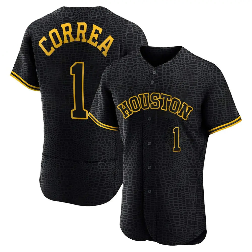 Ldoa H.Astros #1 Carlos Correa Player Snake Skin City Limited Elite Home Stitched Jerseys