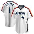 Ldoa H.Astros #1 Carlos Correa Player White Cooperstown Collection T-shirt Stitched Jerseys