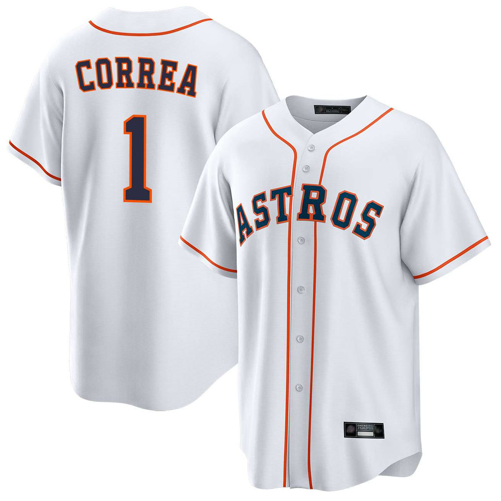 Ldoa H.Astros #1 Carlos Correa Player White Home Game Stitched Jerseys