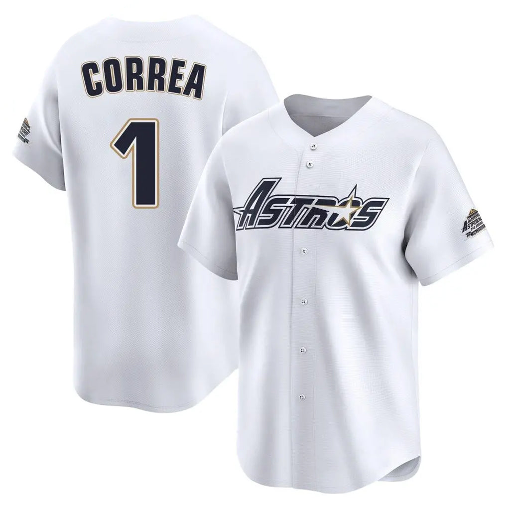 Ldoa H.Astros #1 Carlos Correa Player White Throwback Cooperstown Collection Limited Stitched Jerseys