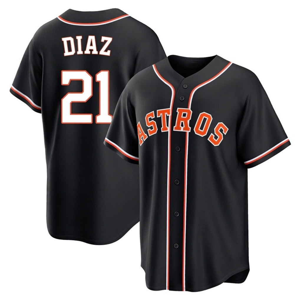 Ldoa H.Astros #21 Yainer Diaz Player Black Fashion Out Home Game Stitched Jerseys