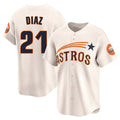 Ldoa H.Astros #21 Yainer Diaz Player Cream Throwback Cooperstown Collection Limited Stitched Jerseys