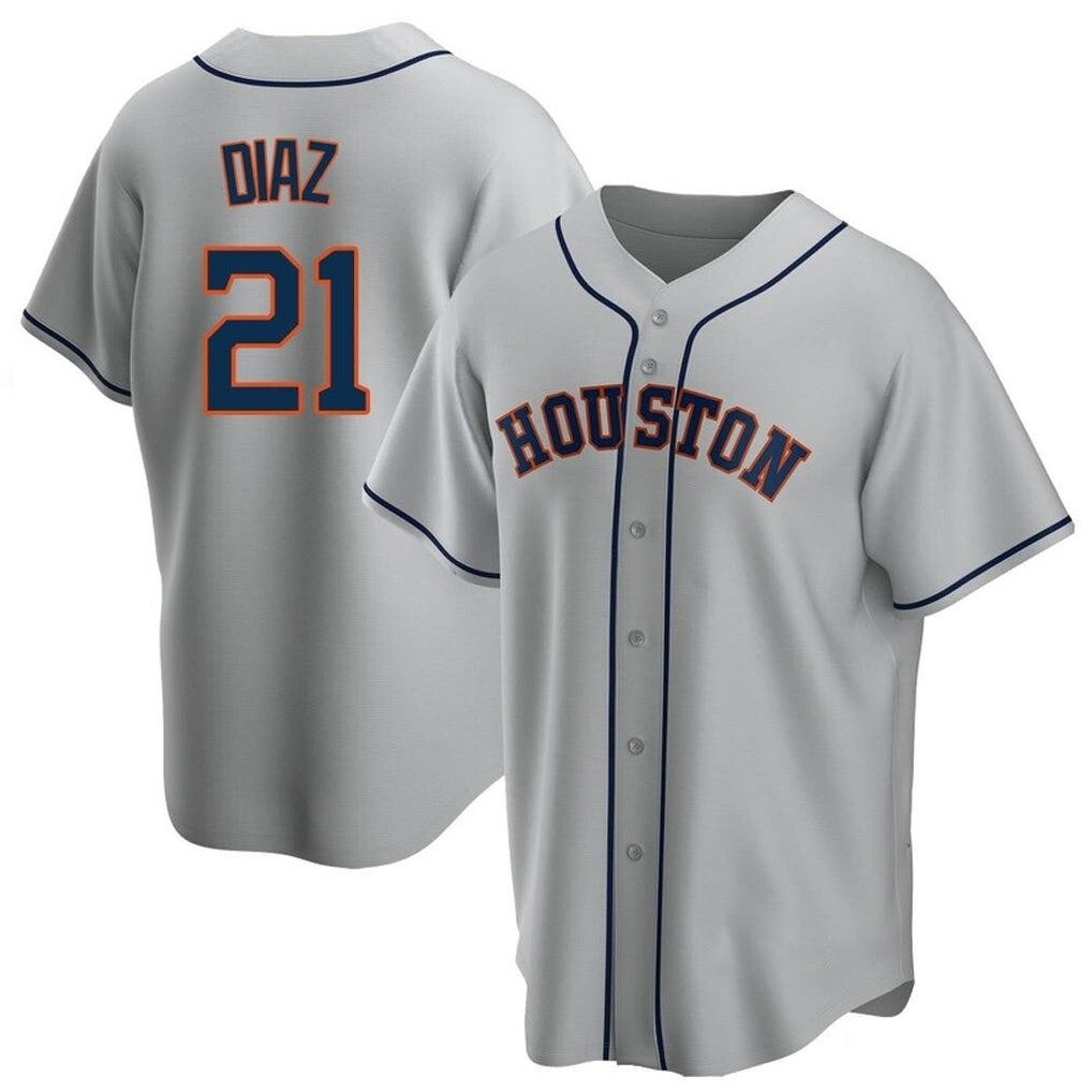 Ldoa H.Astros #21 Yainer Diaz Player Gray Home Game Stitched Jerseys