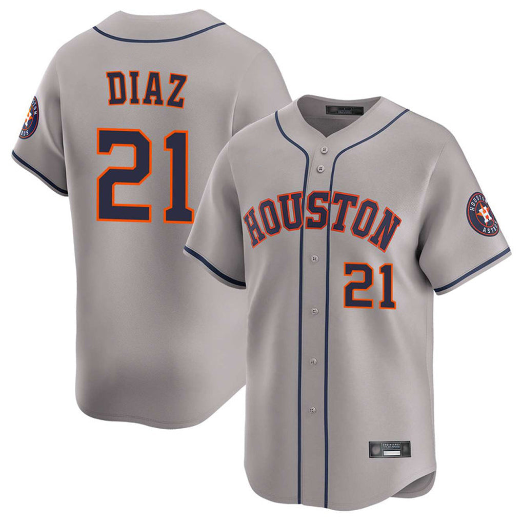 Ldoa H.Astros #21 Yainer Diaz Player Gray Home Limited Stitched Jerseys