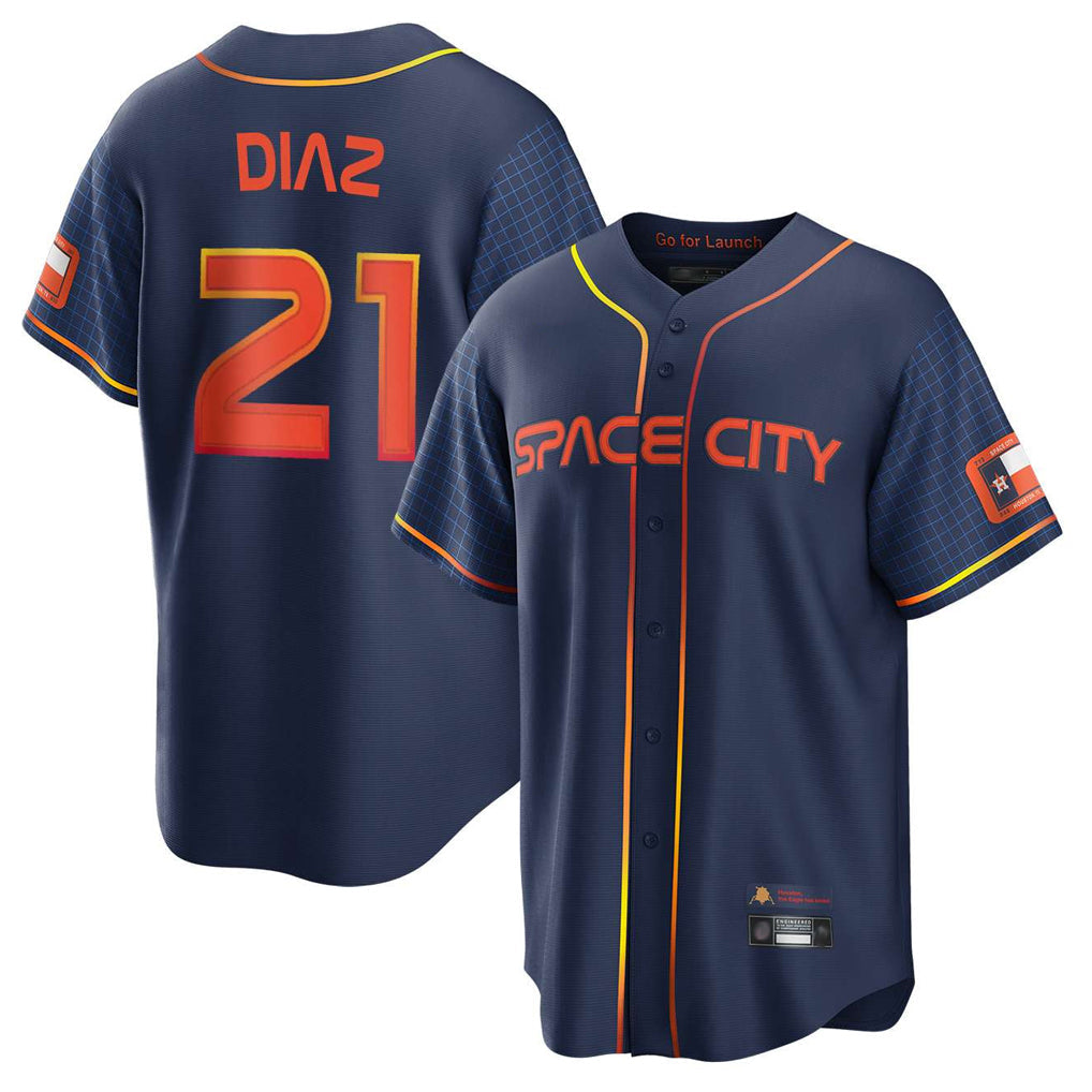 Ldoa H.Astros #21 Yainer Diaz Player Navy City Connect Home Game Stitched Jerseys