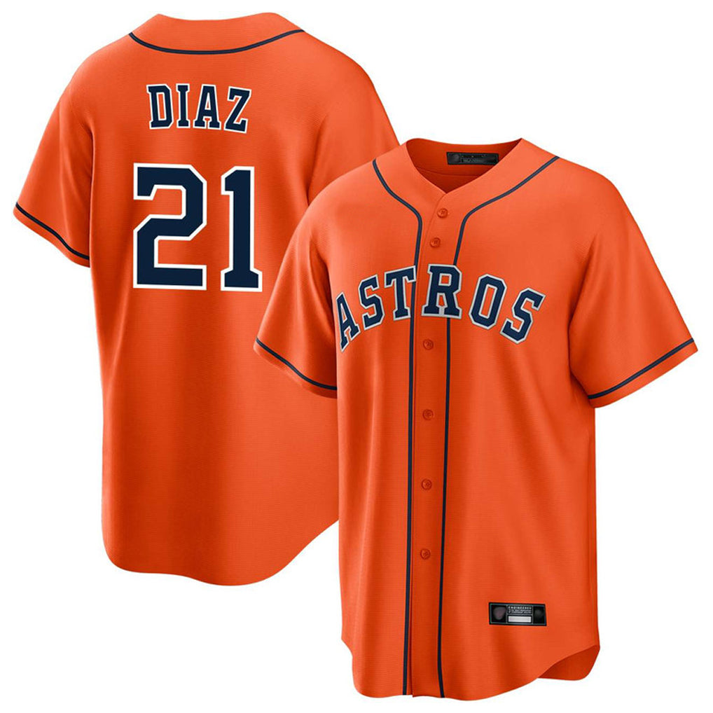 Ldoa H.Astros #21 Yainer Diaz Player Orange Home Game Stitched Jerseys