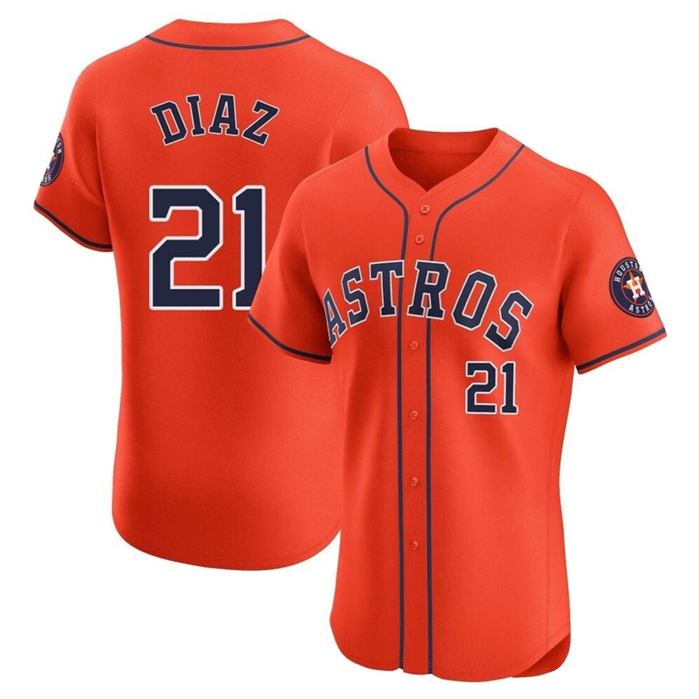 Ldoa H.Astros #21 Yainer Diaz Player Orange Home Limited Elite Stitched Jerseys