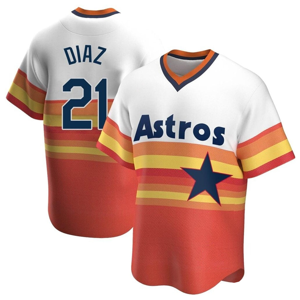Ldoa H.Astros #21 Yainer Diaz Player Rainbow Cooperstown Collection T-shirt Stitched Jerseys