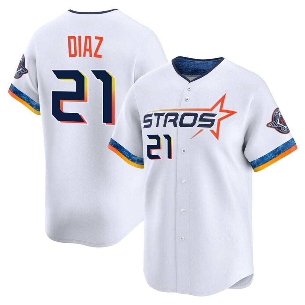 Ldoa H.Astros #21 Yainer Diaz Player White City Connect Limited Home Stitched Jerseys