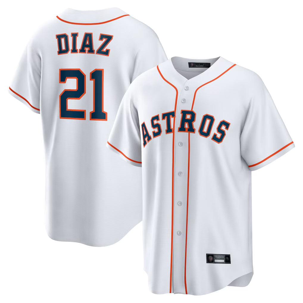 Ldoa H.Astros #21 Yainer Diaz Player White Home Game Stitched Jerseys