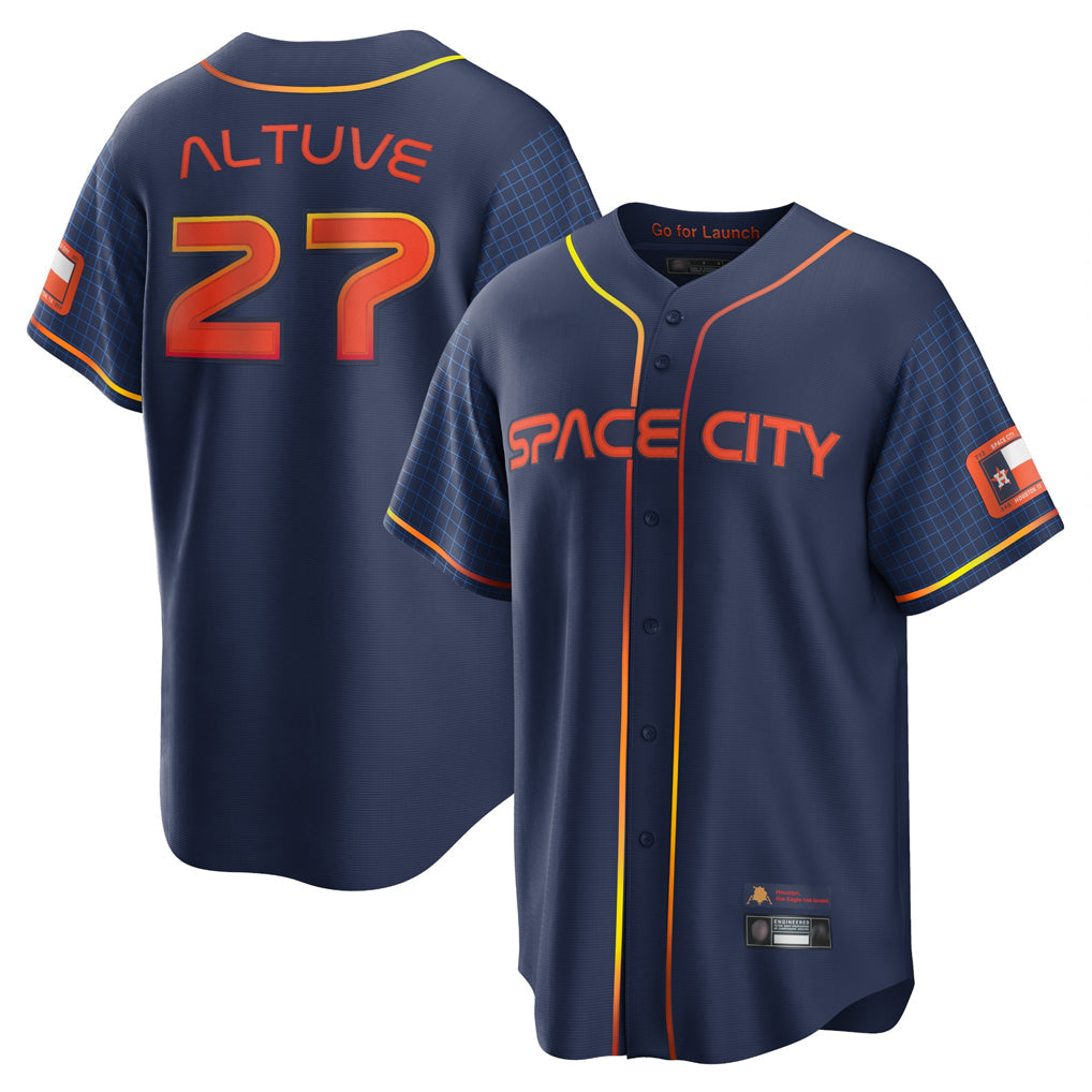 Ldoa H.Astros #27 Jose Altuve Player Navy City Connect Home Game Stitched Jerseys