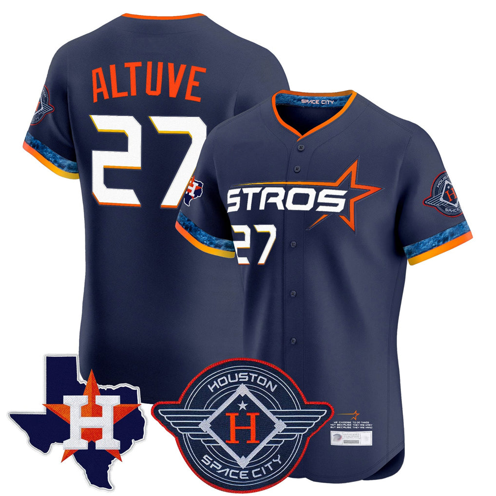 Ldoa H.Astros #27 Jose Altuve Player Navy City Connect Texas Patch Vapor Premier Limited Elite Home Stitched Jerseys