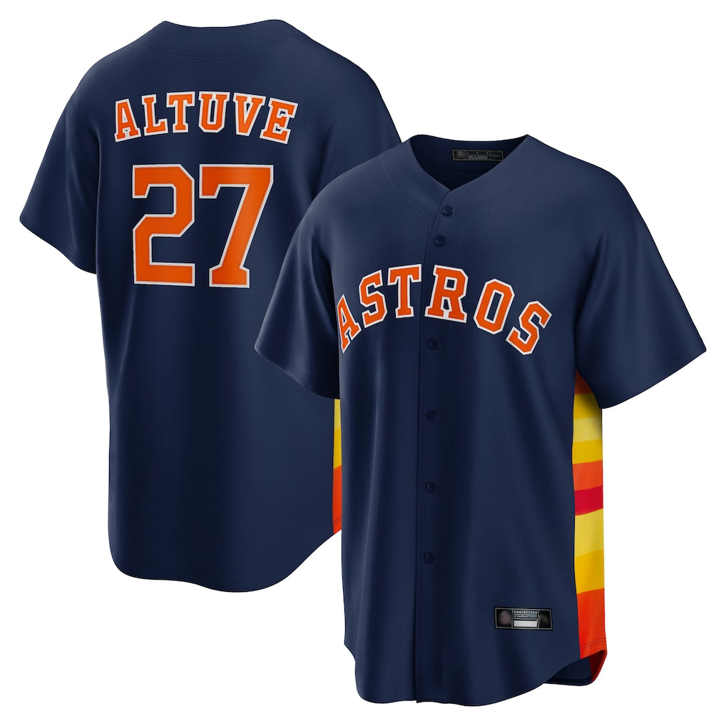Ldoa H.Astros #27 Jose Altuve Player Navy Home Game Stitched Jerseys
