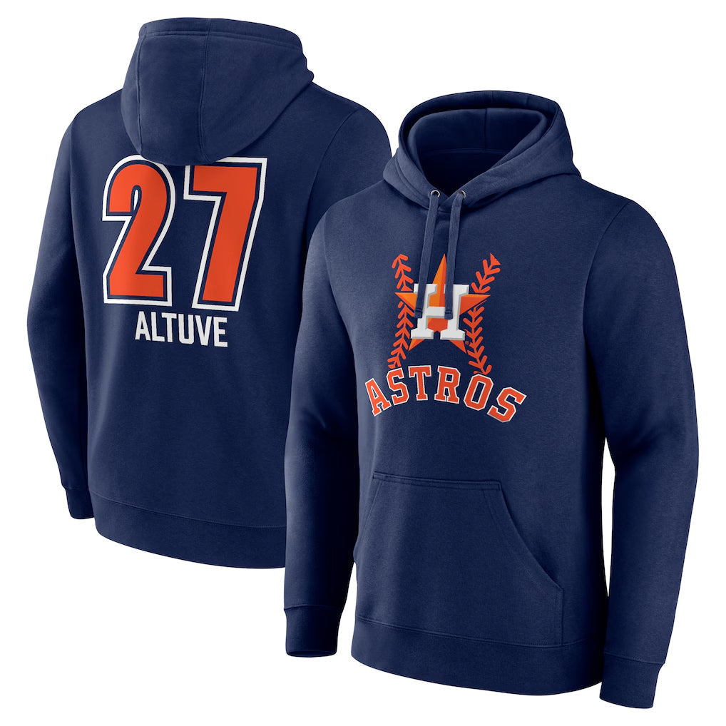 Ldoa H.Astros #27 Jose Altuve Player Navy Pullover Hoodie Stitched Jerseys