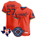 Ldoa H.Astros #27 Jose Altuve Player Orange City Connect Texas Patch Vapor Premier Limited Elite Home Stitched Jerseys