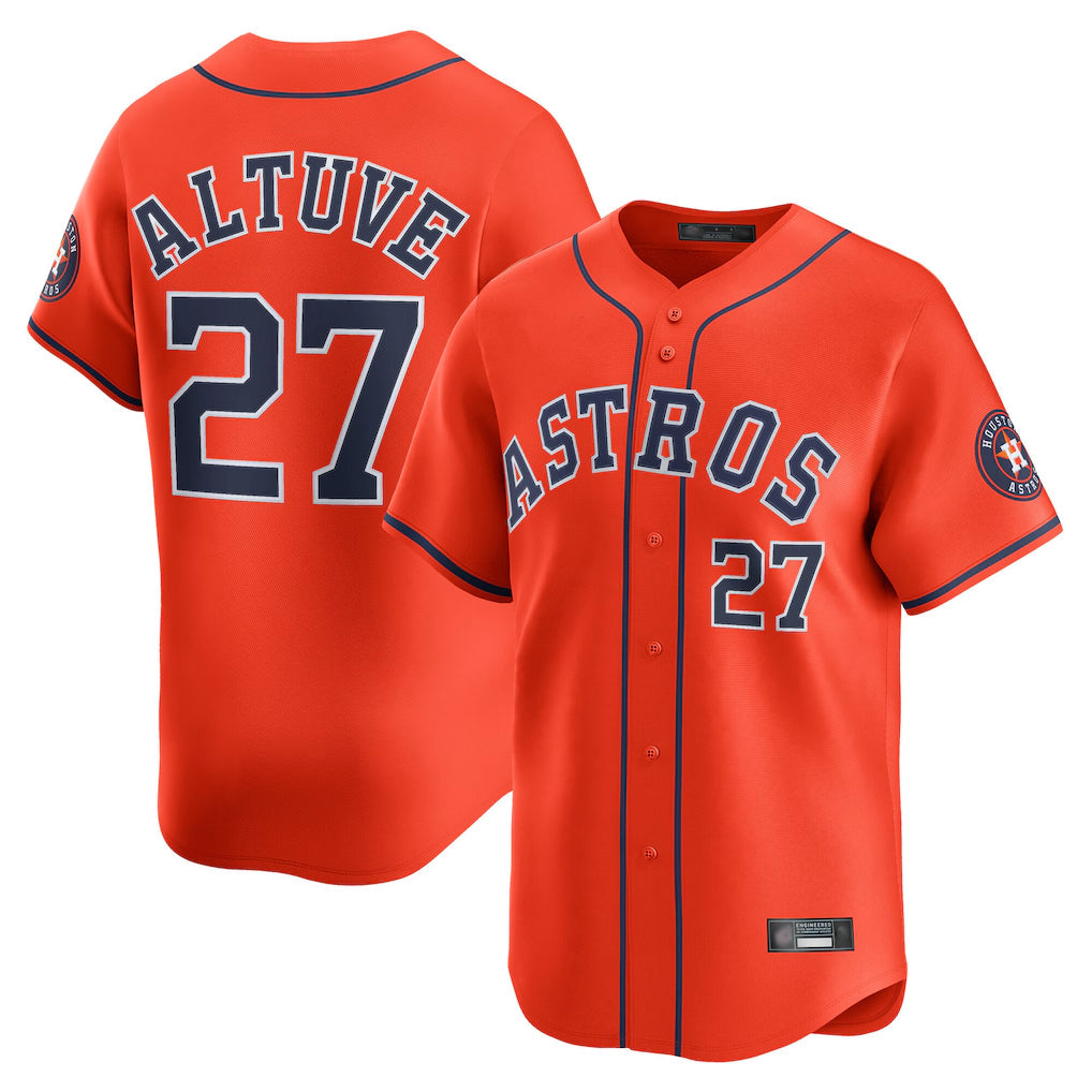 Ldoa H.Astros #27 Jose Altuve Player Orange Home Limited Stitched Jerseys