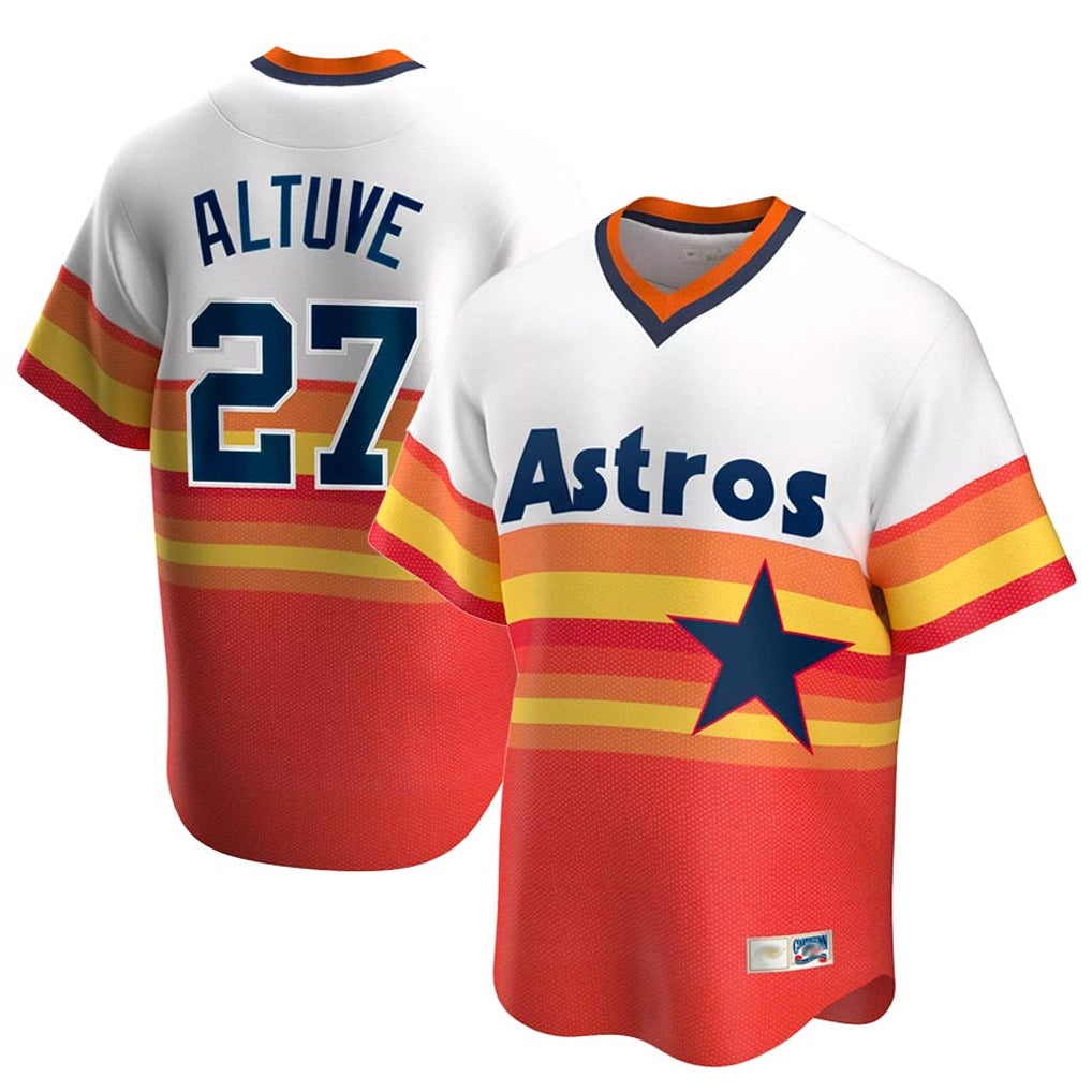 Ldoa H.Astros #27 Jose Altuve Player Rainbow Cooperstown Collection T-shirt Stitched Jerseys