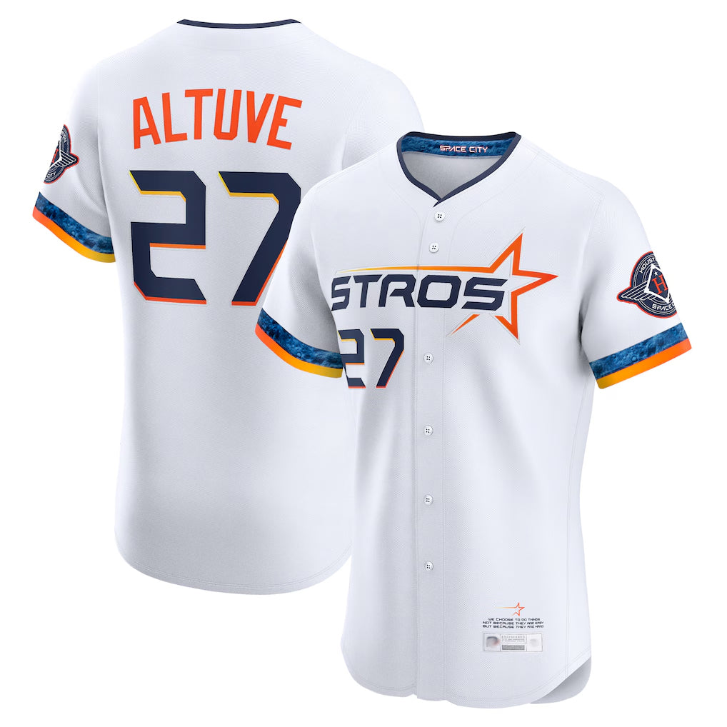 Ldoa H.Astros #27 Jose Altuve Player White City Connect Limited Elite Home Stitched Jerseys