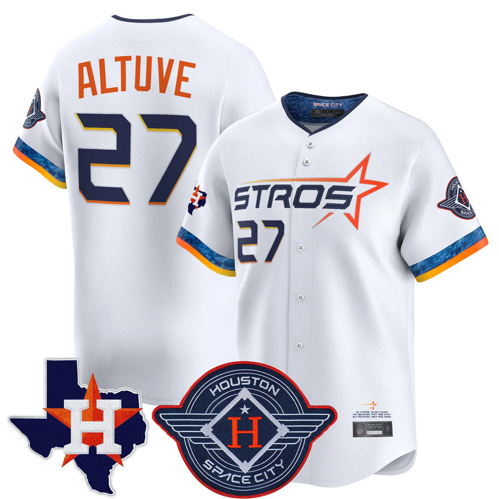 Ldoa H.Astros #27 Jose Altuve Player White City Connect Texas Patch Vapor Premier Limited Home Stitched Jerseys